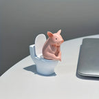 Funny Pig Bathroom Statue