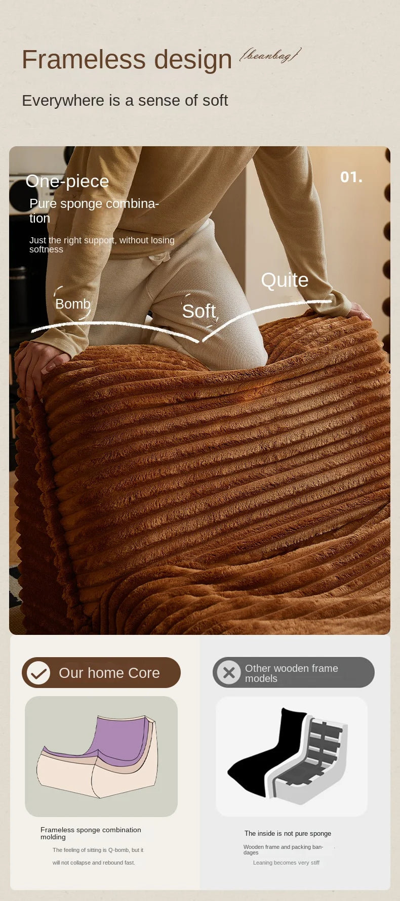 Caterpillar-Style Single Sofa Bed