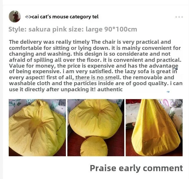 Linen Single Bean Bag Chair with Liner