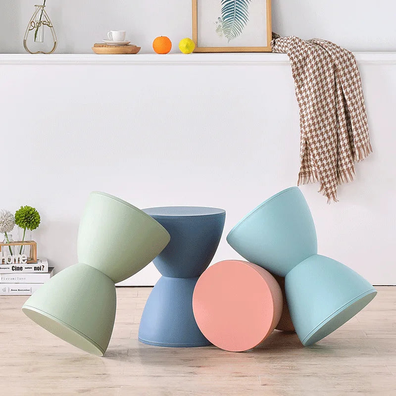Modern Plastic Storage Ottoman Stool