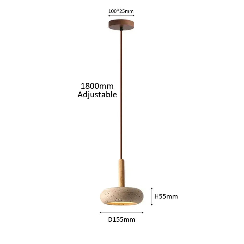 Wabi-Sabi Circular Stone Pendant Light