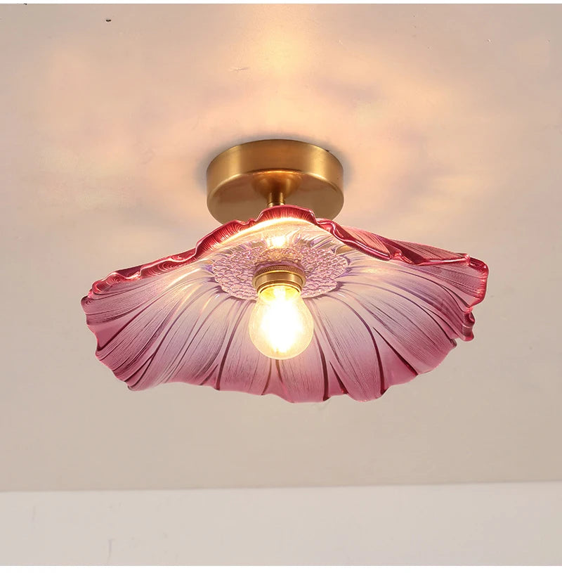 Vintage Flower Glass Pendant Light