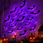 LED 3D Purple Bat Halloween Wall Stickers