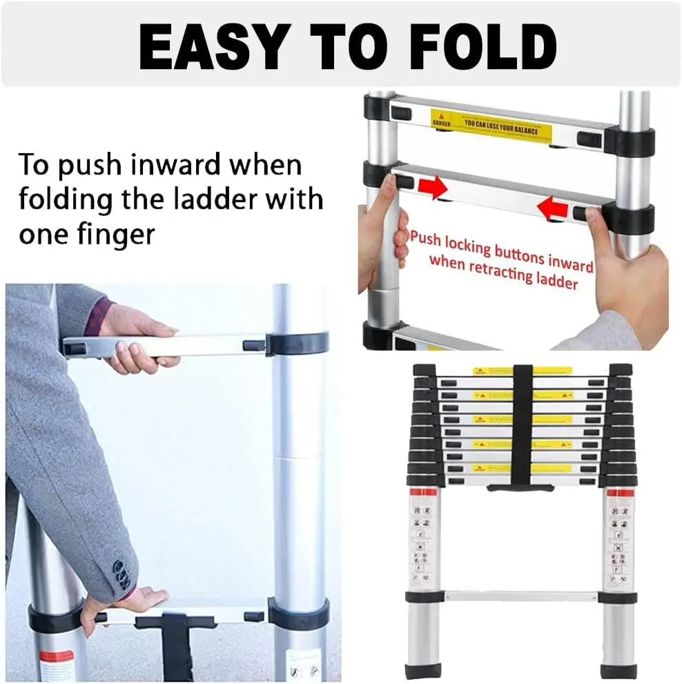 DayPlus 6.2m Telescopic Ladder with Detachable Hooks