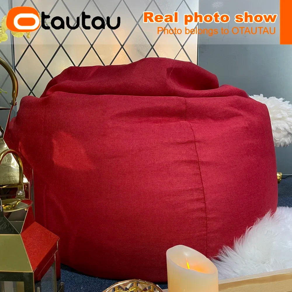 Filled 70 cm Cotton-Linen Bean Bag Chair