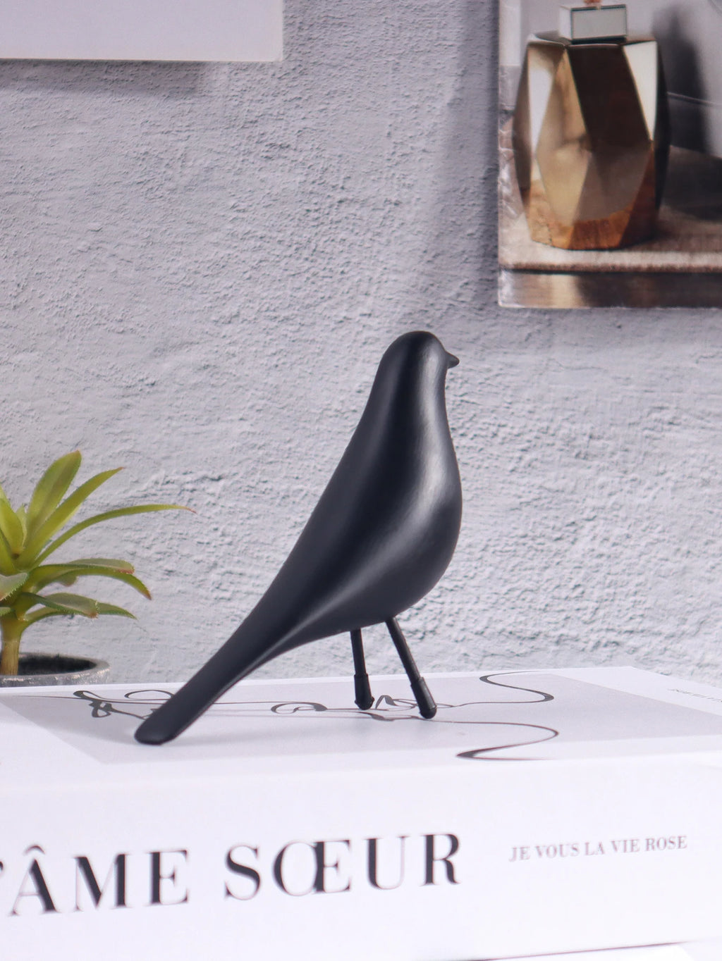 Minimalist Colorful Bird Resin Sculpture