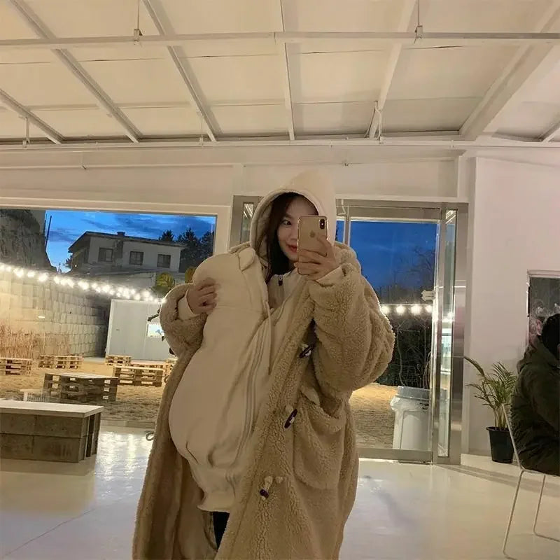 Maternity Kangaroo Baby Carrier Hooded Jacket