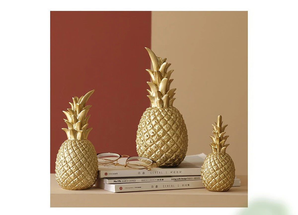 Nordic Gold Pineapple Resin Sculpture