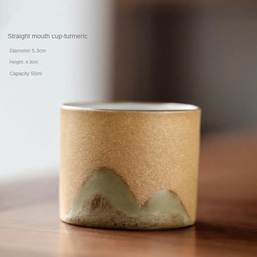 Handmade Ceramic Cup with Wooden Handle