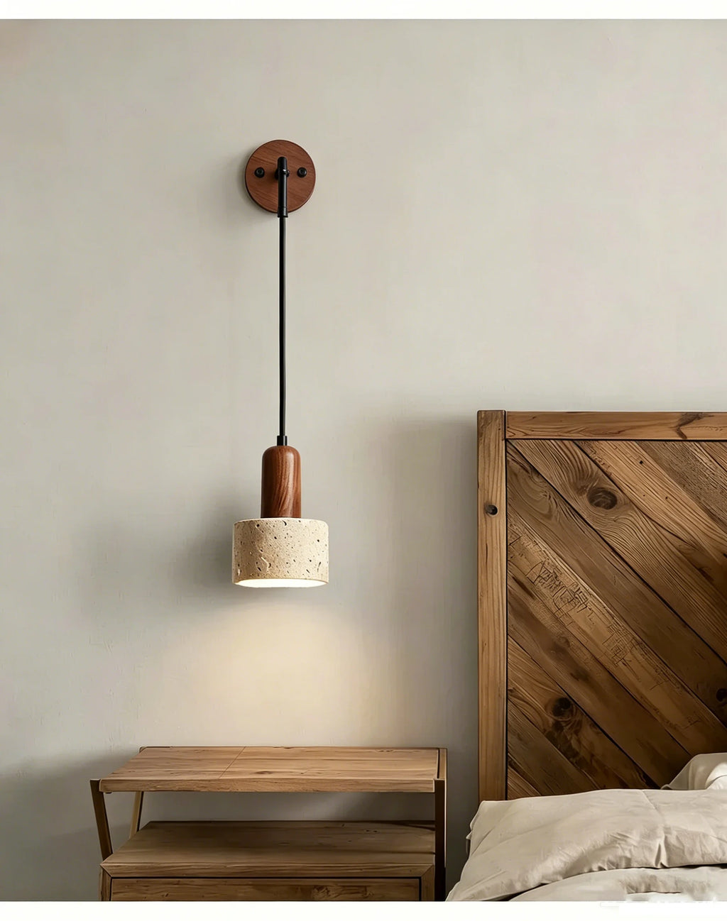 Yellow Travertine Stone Wall Lamp