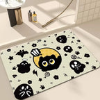 Black Cartoon Cat Non-Slip Door Mat