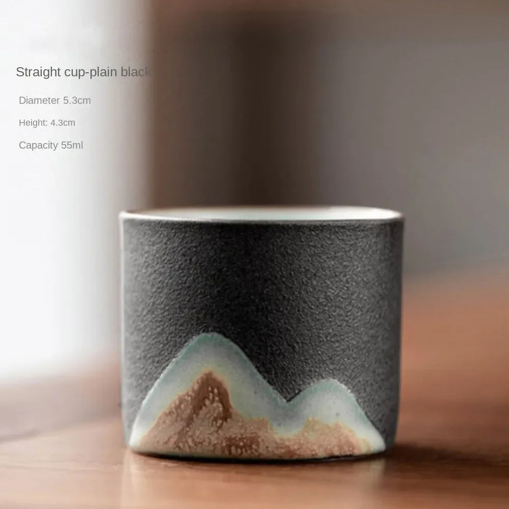 Handmade Ceramic Cup with Wooden Handle