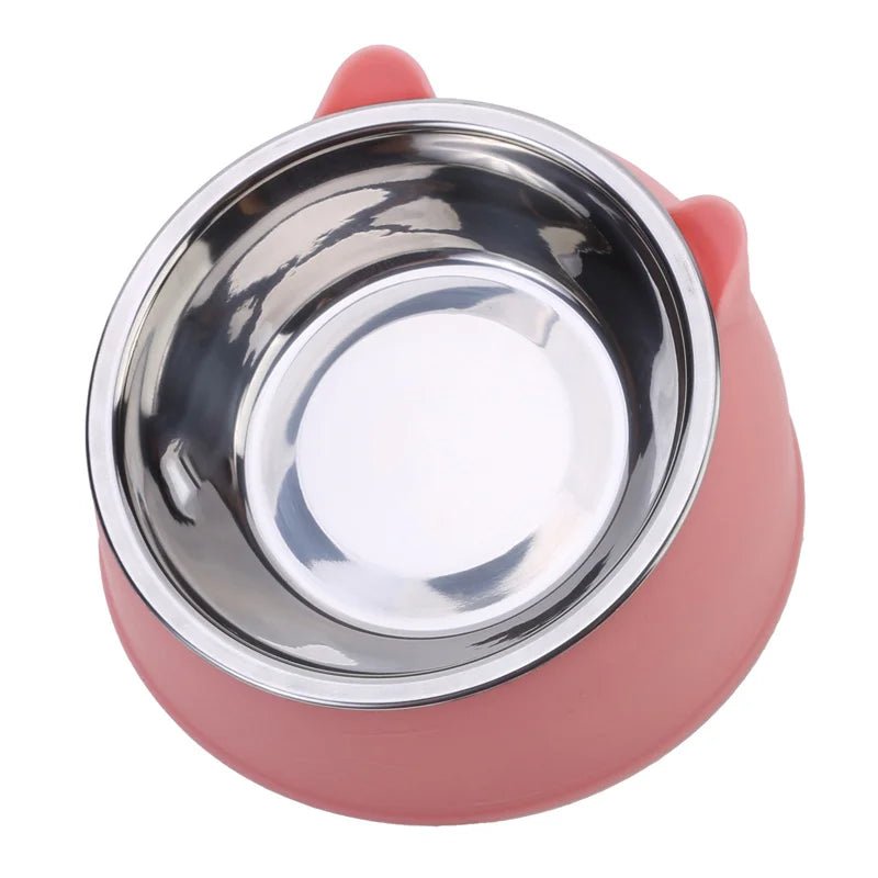 Inclined Stainless Steel Cat Feeding Bowl