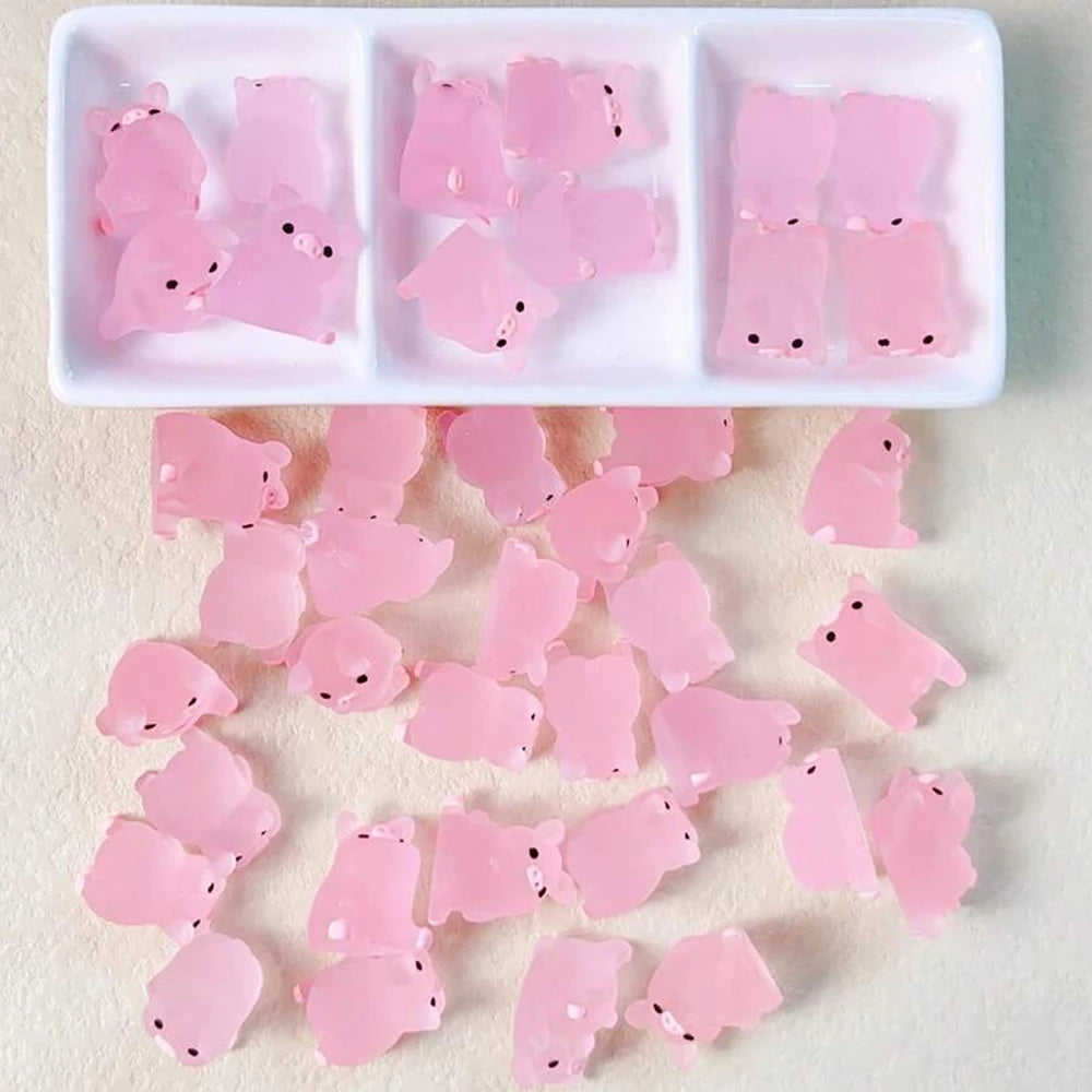 Glow-in-the-Dark Mini Pig Figurines