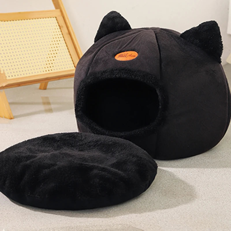 Removable Cushion Cozy Cat Cave Bed