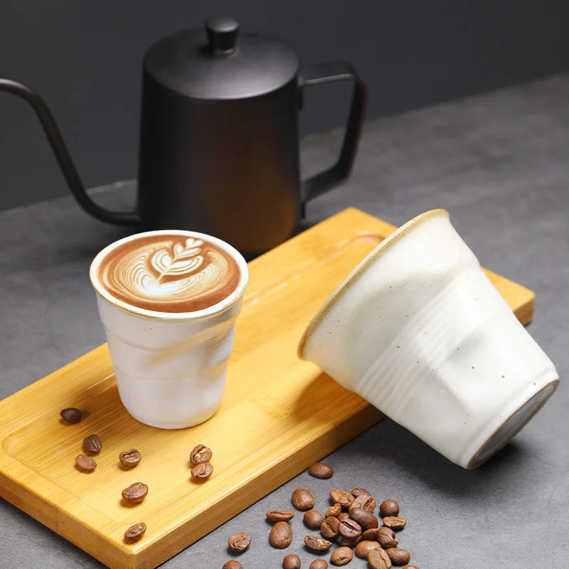 Retro Irregular Ceramic Coffee Cup 90ml/180ml
