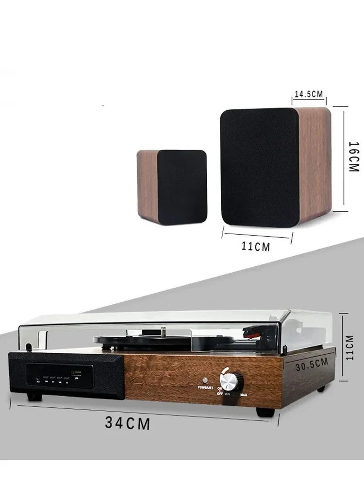 CP05 Retro Bluetooth Record Player with Speakers