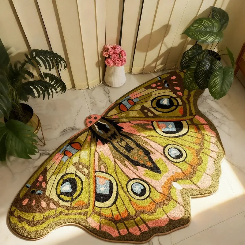 Retro Butterfly Non-Slip Area Rug