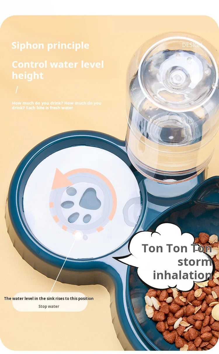 3-in-1 Cat Bowl & Gravity Water Feeder Set