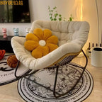 Oversized Cushioned Metal Rocking Chair