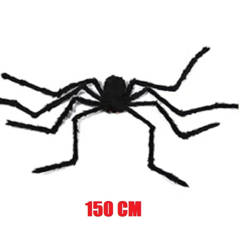 Giant Black Plush Halloween Spider Decoration