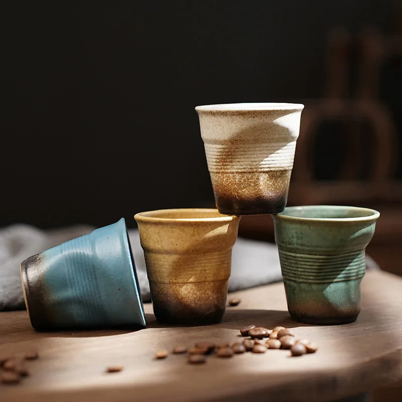 Retro Irregular Ceramic Coffee Cup 90ml/180ml