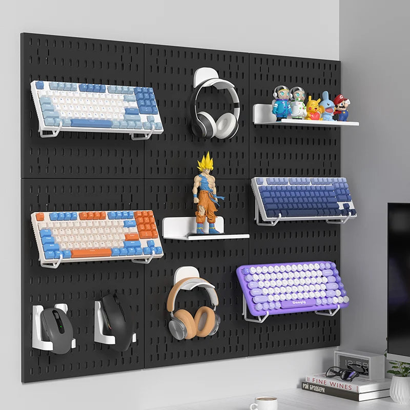 No-Drill Gaming Pegboard Wall Organizer