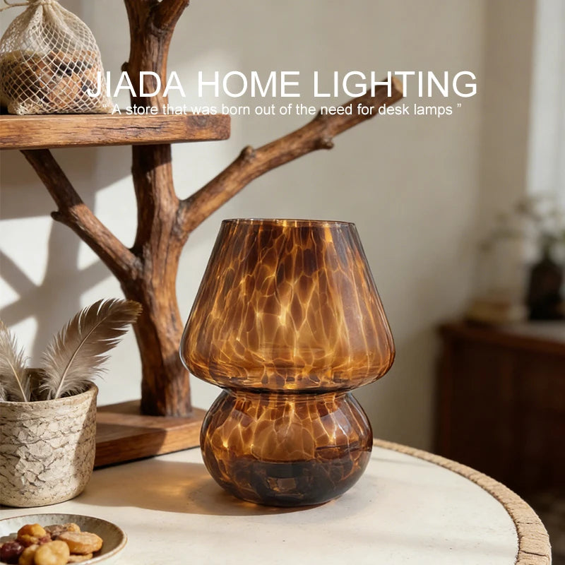 Colorful Glass Mushroom Table Lamp