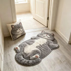 Cute Cat-Shaped Plush Area Rug