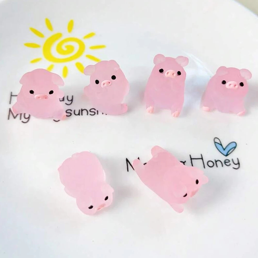 Glow-in-the-Dark Mini Pig Figurines