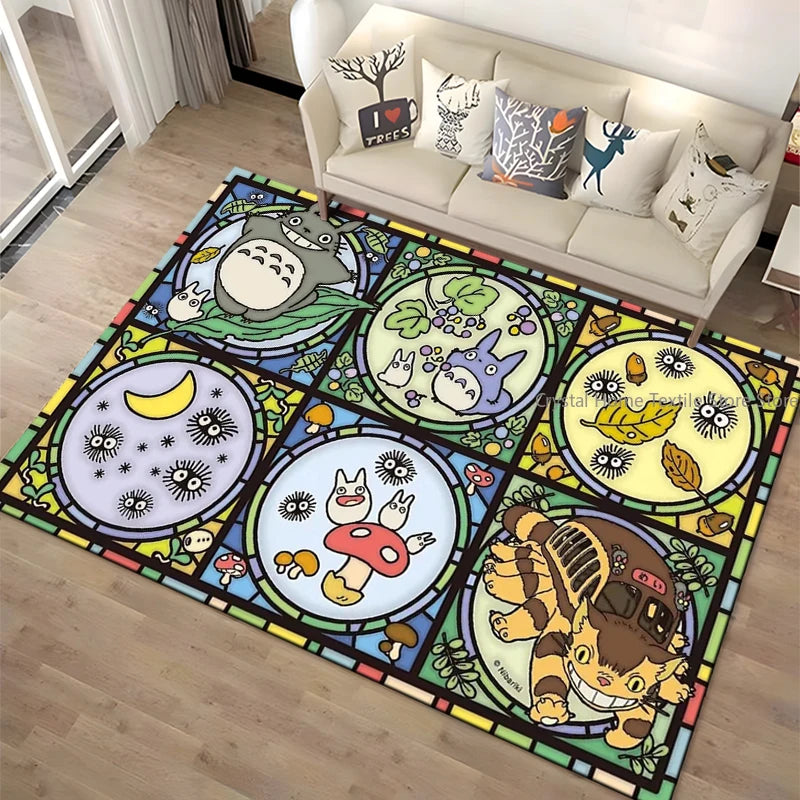Japanese Cat Cartoon Area Rug
