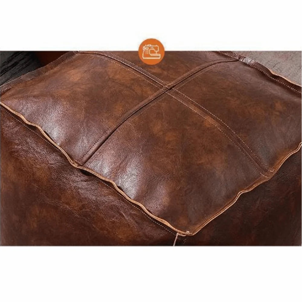 Unstuffed PU Leather Storage Ottoman Cover