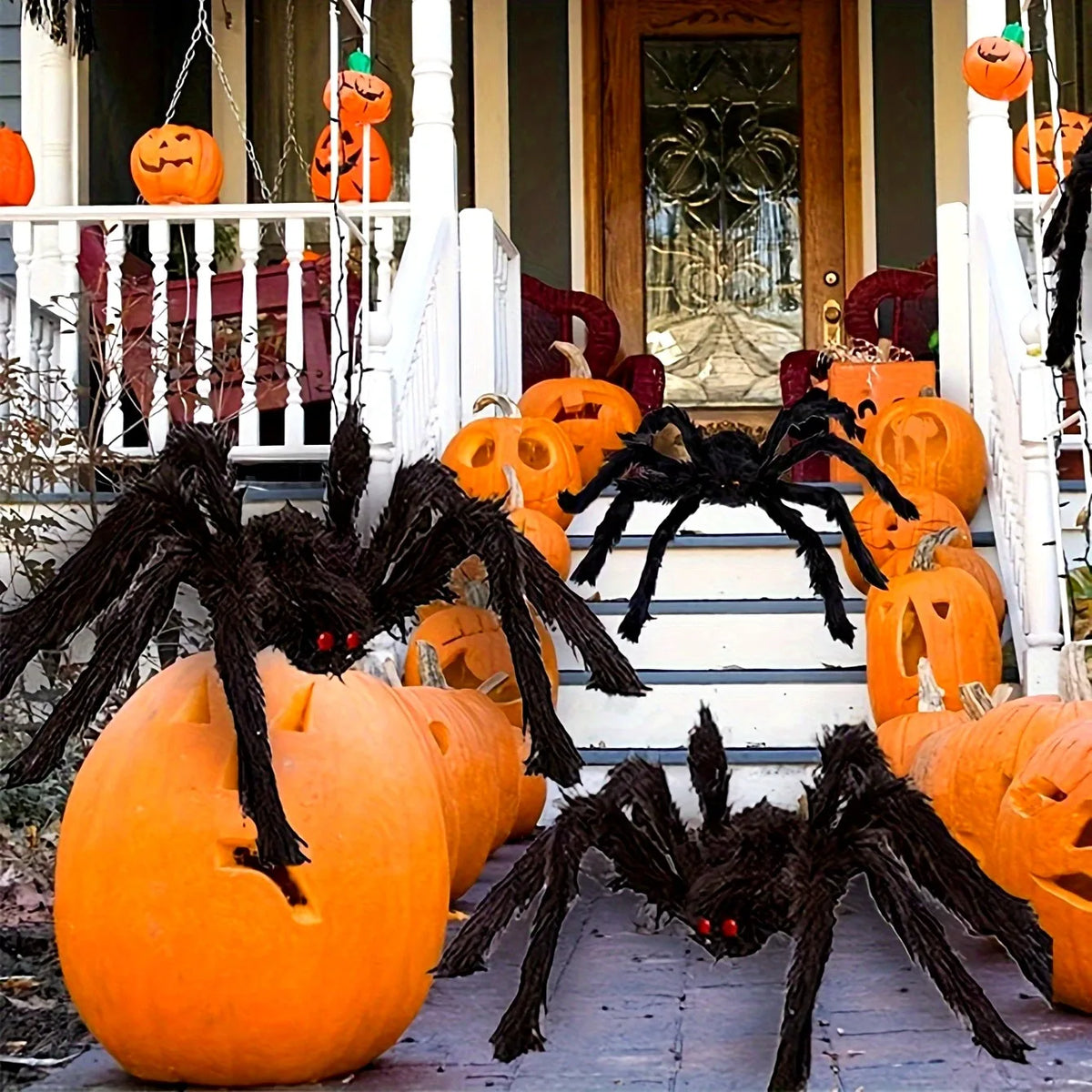 Giant Plush Halloween Spider Decoration