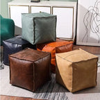 Unstuffed PU Leather Storage Ottoman Cover