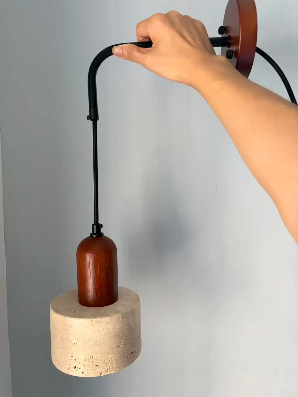 Yellow Travertine Stone Wall Lamp