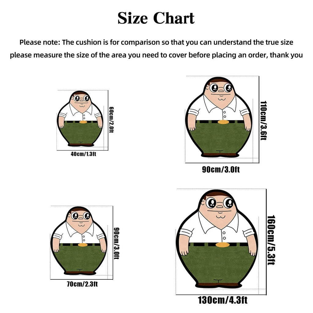 Peter Griffin Style Character-Shaped Rug