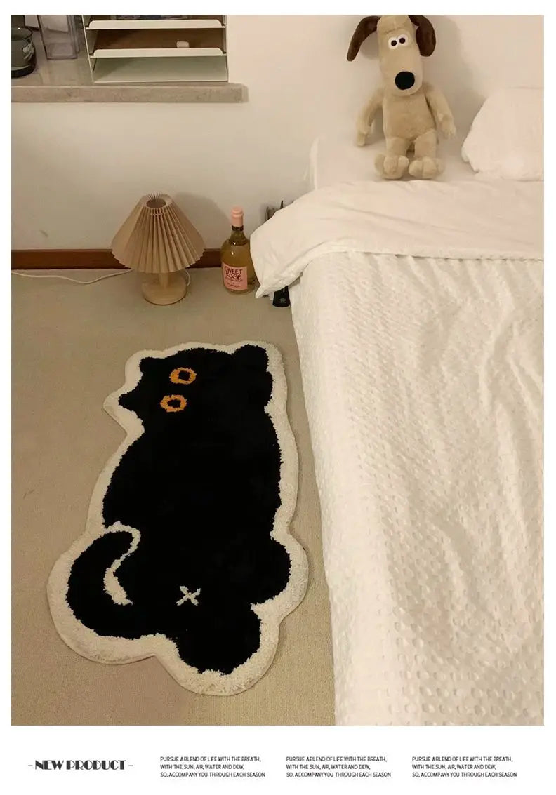 Cute Black Cat Area Rug