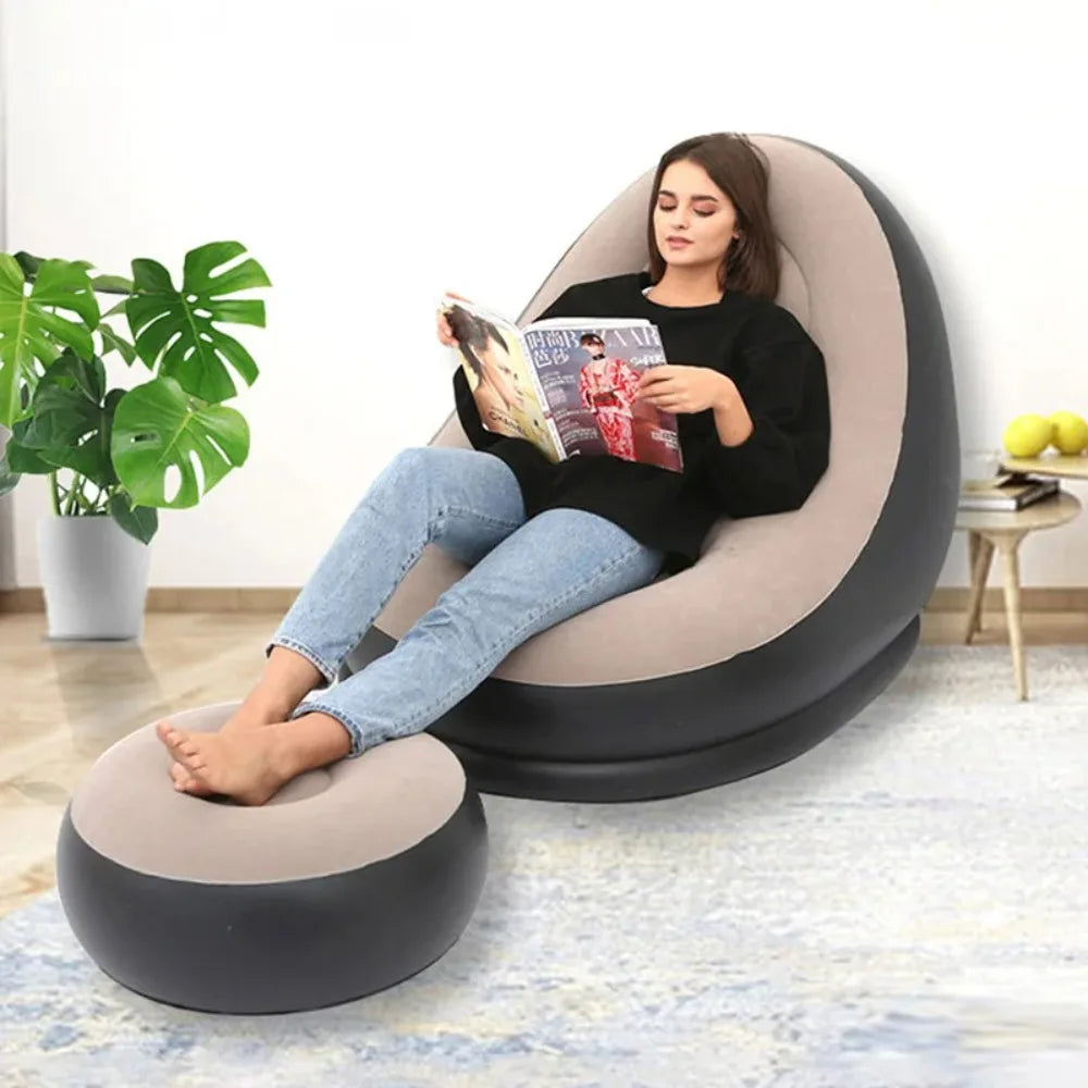 Inflatable Lounge Chair with Footstool