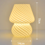 Glass Striped Mushroom Lamp