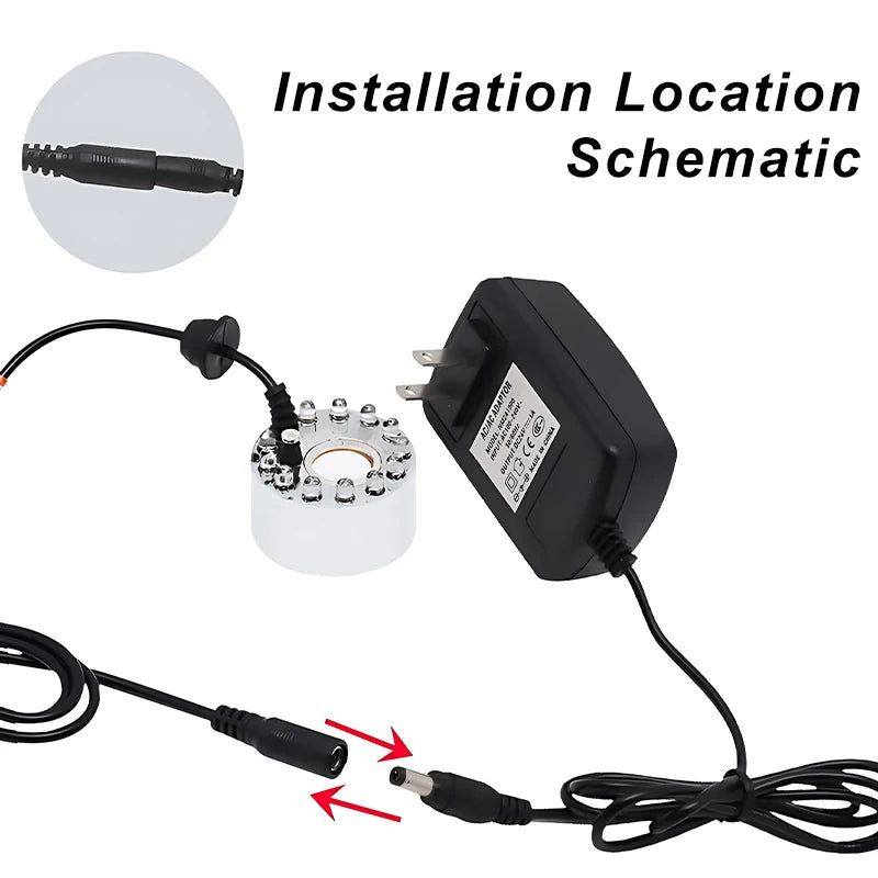 12-LED Ultrasonic Pond Fogger & Mist Maker