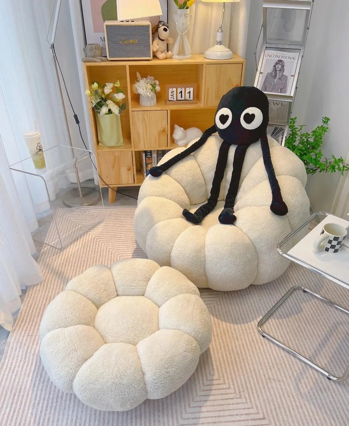 Removable Flannel Single Bean Bag Chair