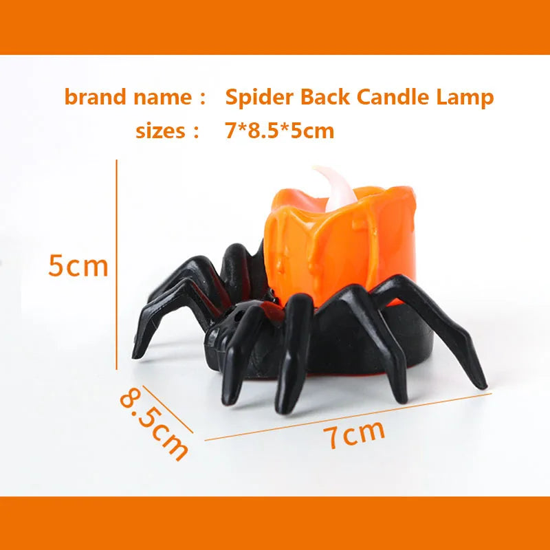 LED Spider Pumpkin Halloween Candle Light