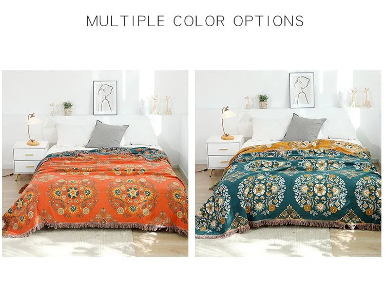 100% Cotton Double-Sided Nordic Throw Blanket