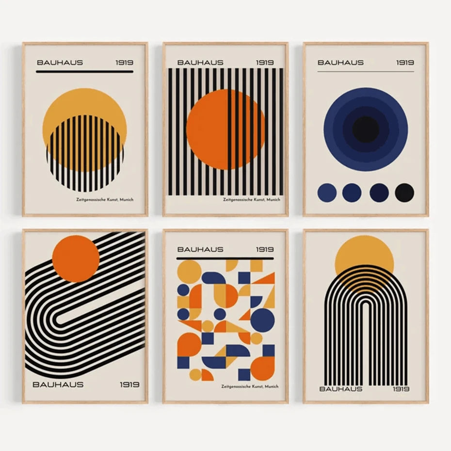 Bauhaus Geometric Canvas Wall Art
