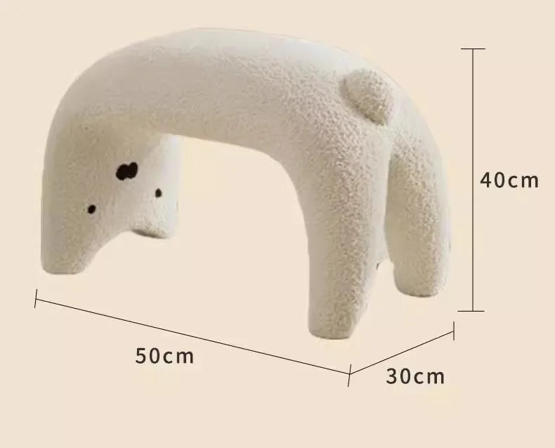 Cute Animal Plush Ottoman Stool