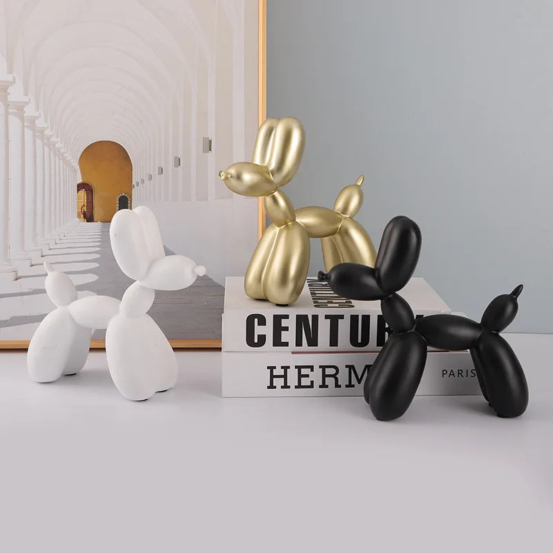 Matte Resin Balloon Dog Figurine