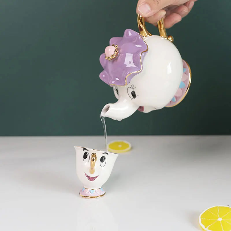 Beauty and the Beast Style Ceramic Teapot & Cup