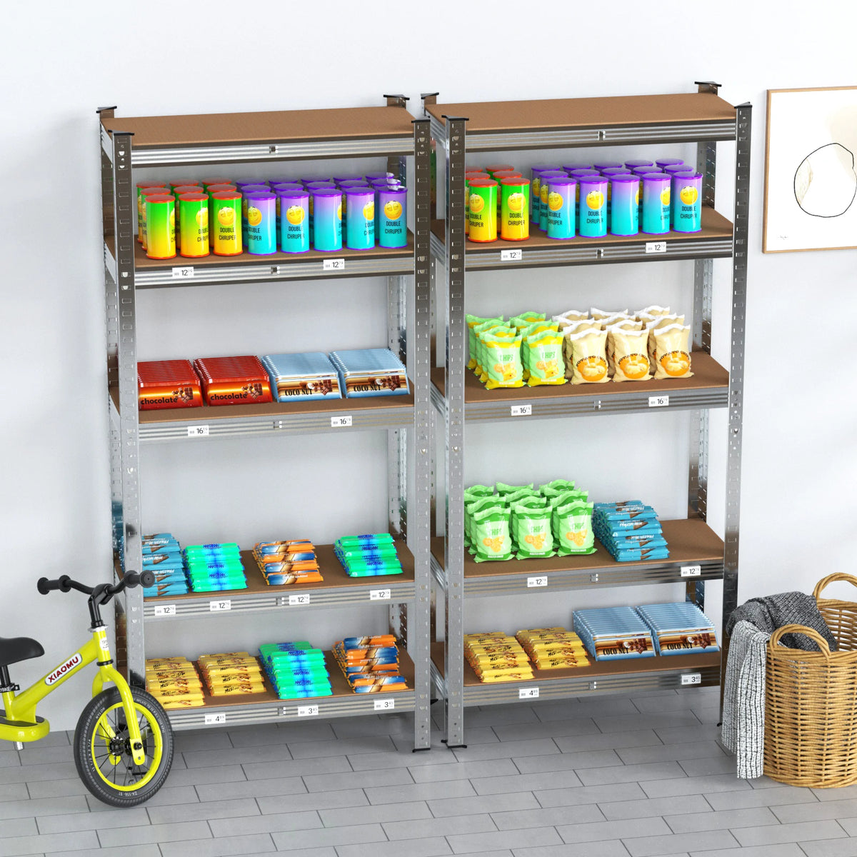5-Tier Heavy-Duty Adjustable Storage Shelving