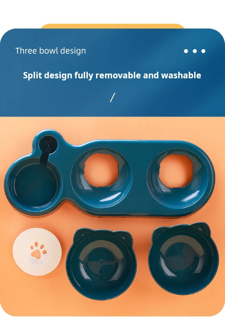 3-in-1 Cat Bowl & Gravity Water Feeder Set