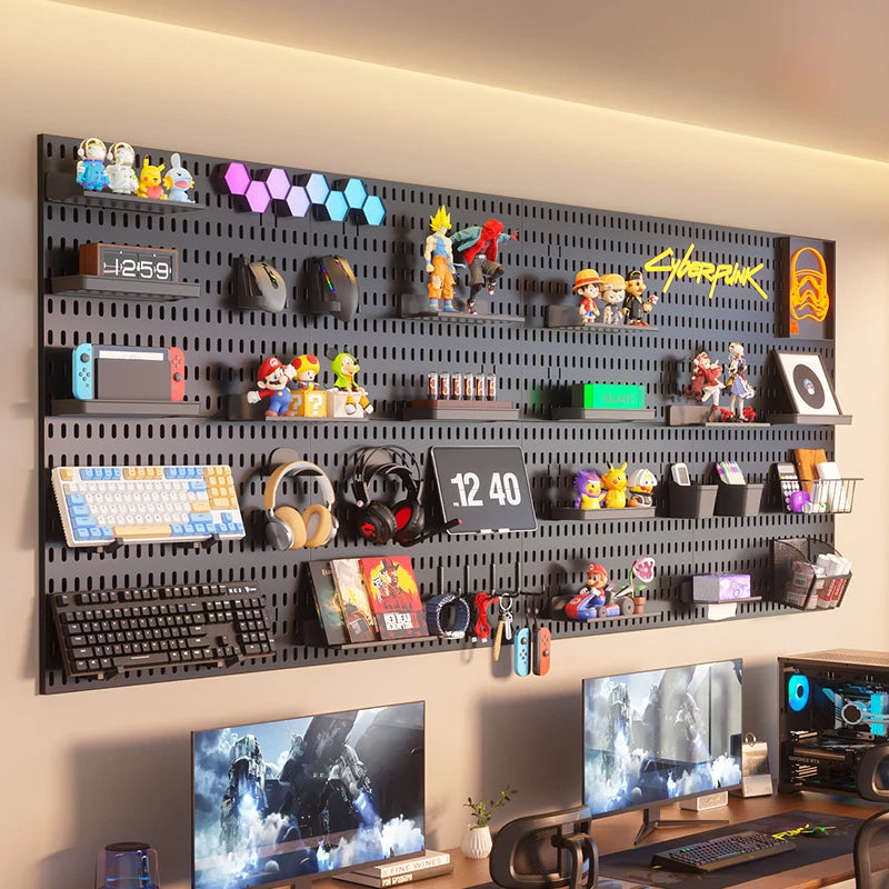 No-Drill Gaming Pegboard Wall Organizer